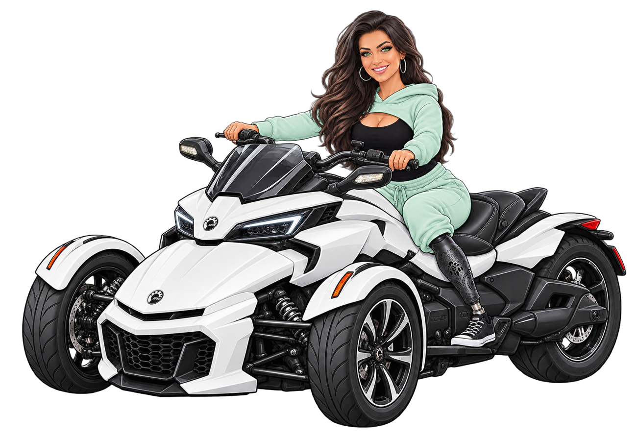 Her on the Can-Am Spyder